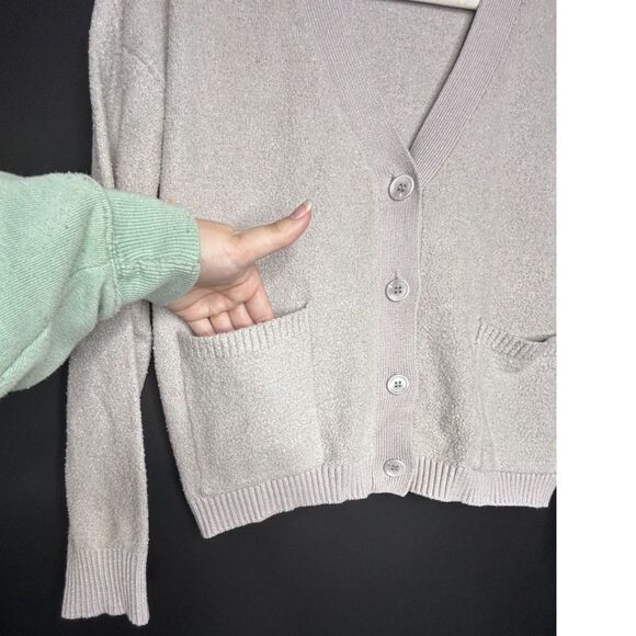 Joie Women's Cream Button Down Soft Fuzzy Cozy Cardigan Sweater Normcore - L - Picture 5 of 8